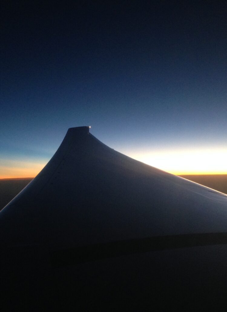 airplane sunrise