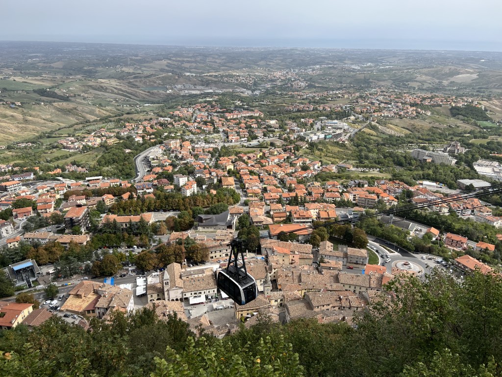 San Marino, San Marino kabelbaan, San Marino uitzicht